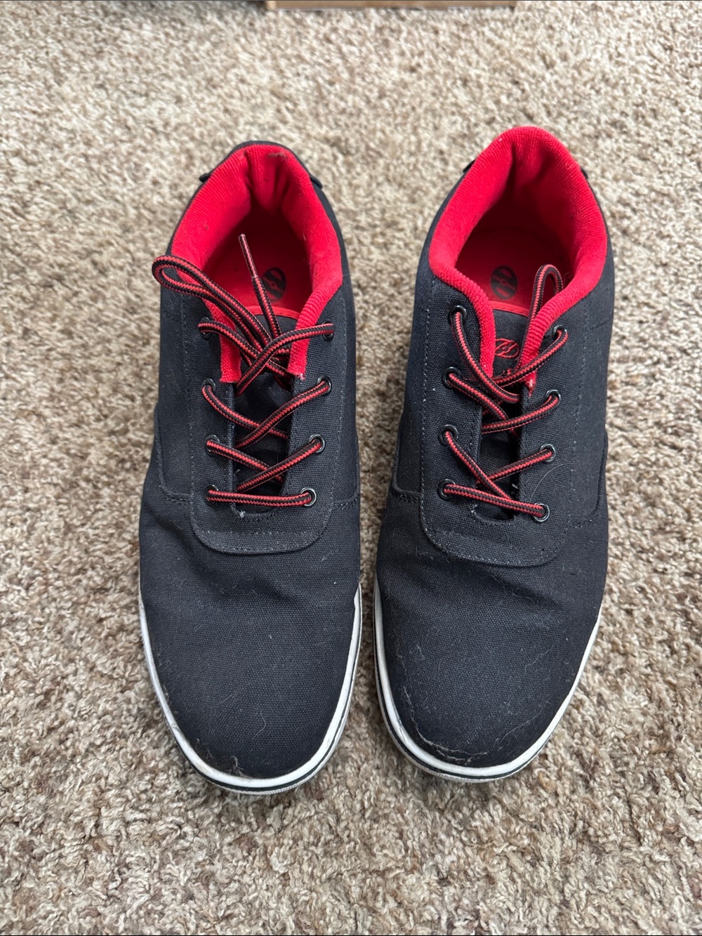 Heelys Black Canvas Sneakers with Red Lining